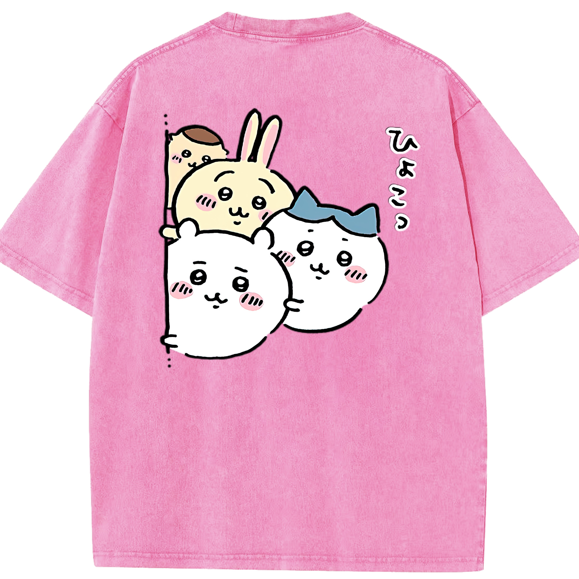 （画像用） ちいかわ ちいかわ Chii-kawa chiikawa 綿100% ヴィンテージ風 半袖Tシャツ（背面プリント）